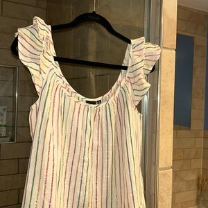 Gap striped metallic dress, with pockets! Small petite with tags